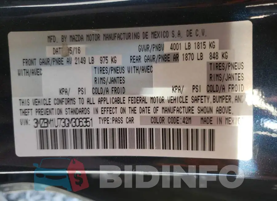 3MZBM1U73GM306351 Photo# 10