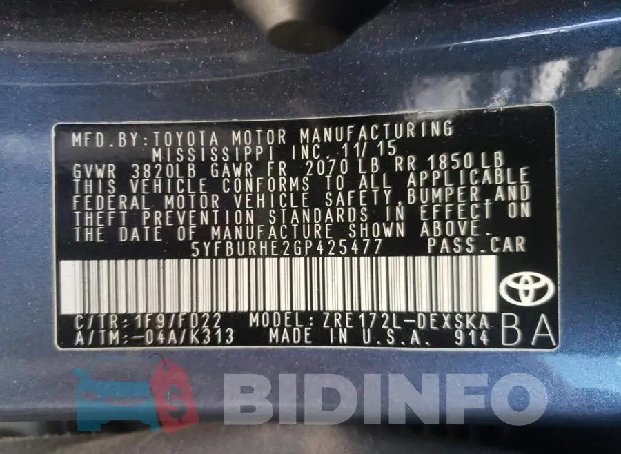 5YFBURHE2GP425477 Photo# 10