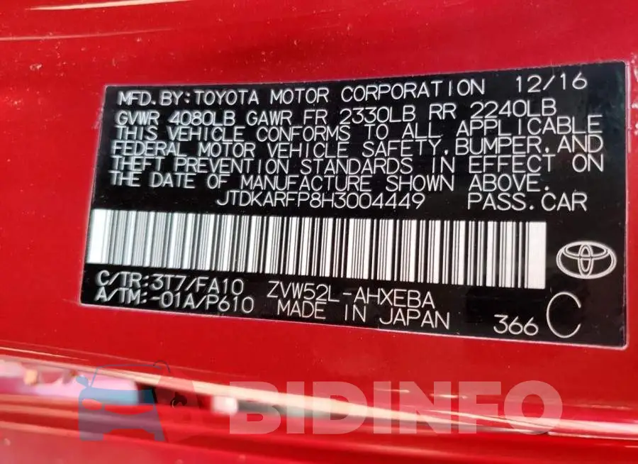 JTDKARFP8H3004449 Photo# 10