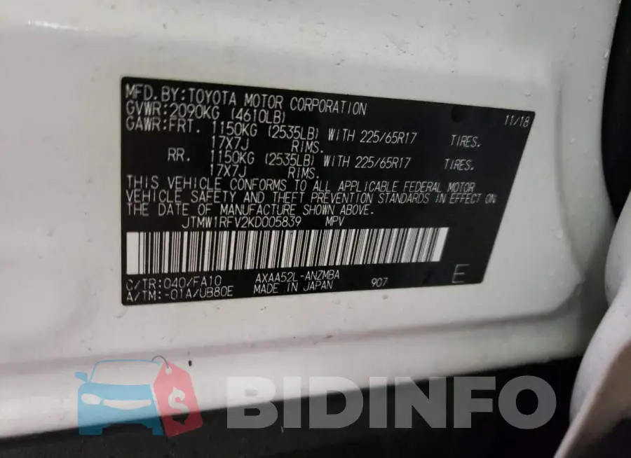 JTMW1RFV2KD005839 Photo# 10