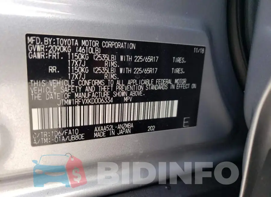 JTMW1RFVXKD006334 Photo# 10