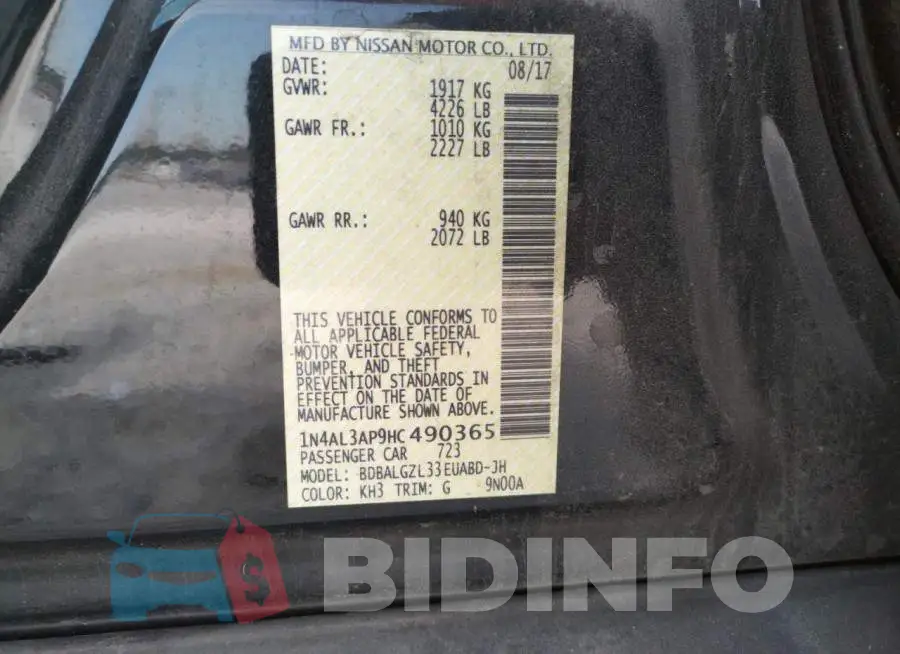 1N4AL3AP9HC490365 Photo# 10