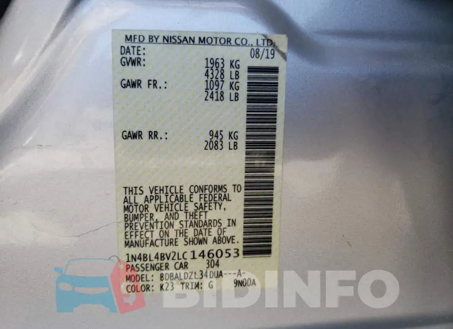 1N4BL4BV2LC146053 Photo# 10