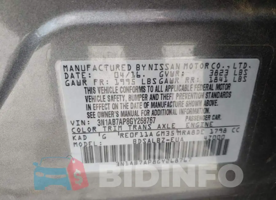3N1AB7AP8GY268767 Photo# 10