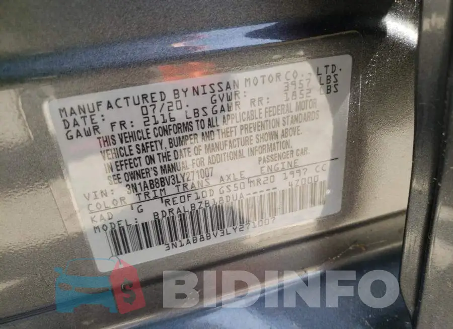 3N1AB8BV3LY271007 Photo# 10