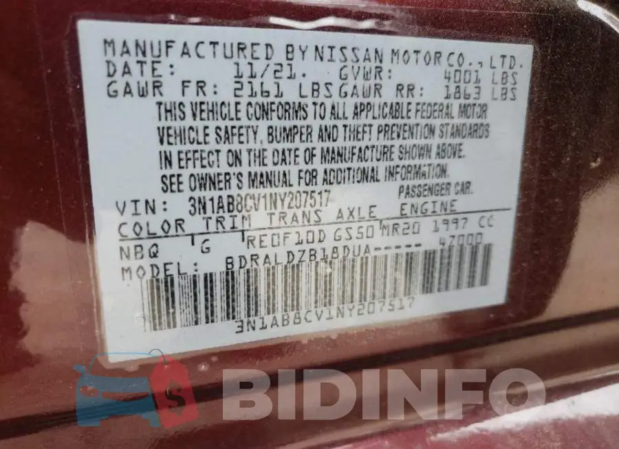 3N1AB8CV1NY207517 Photo# 10