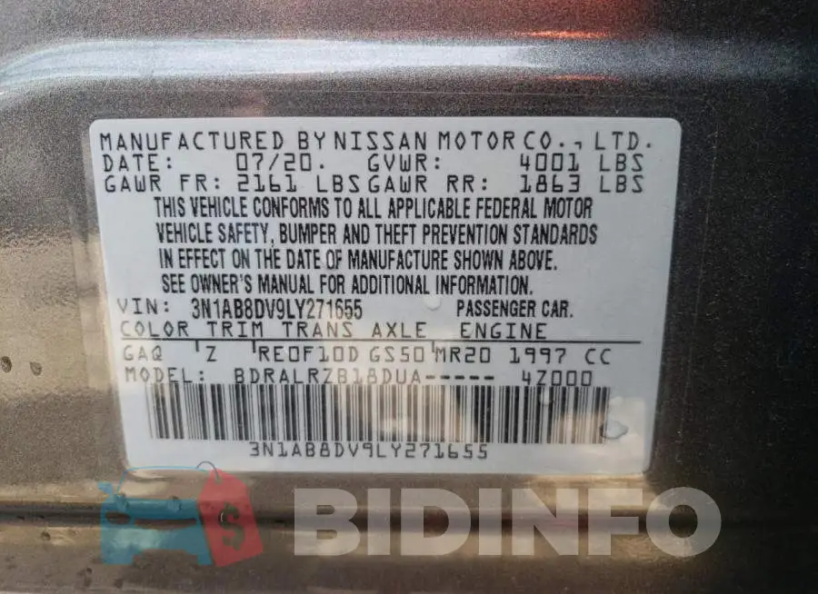 3N1AB8DV9LY271655 Photo# 10