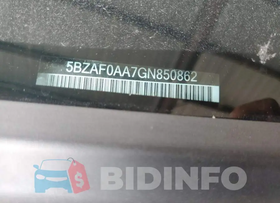 5BZAF0AA7GN850862 Photo# 10