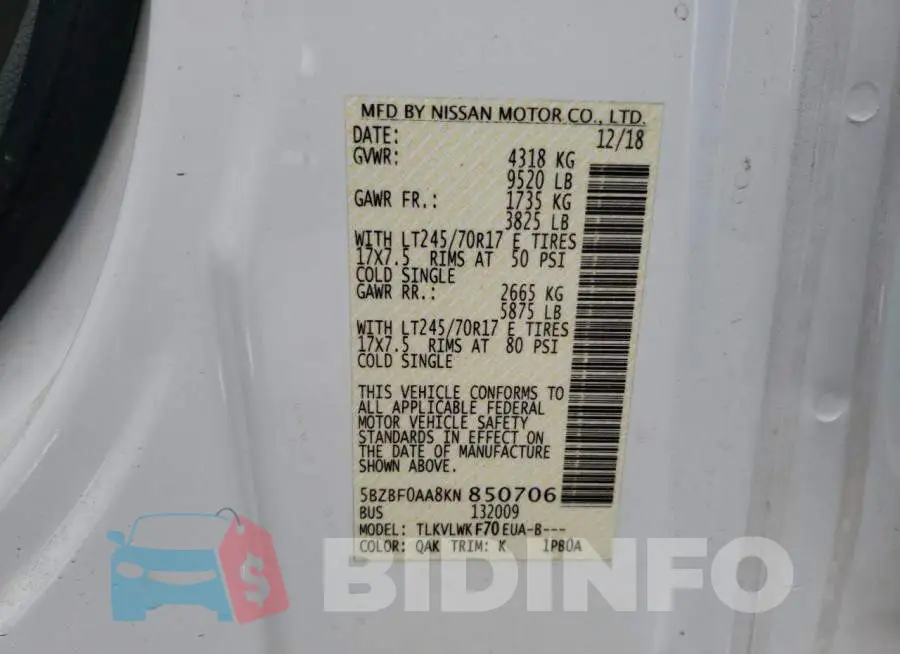 5BZBF0AA8KN850706 Photo# 10