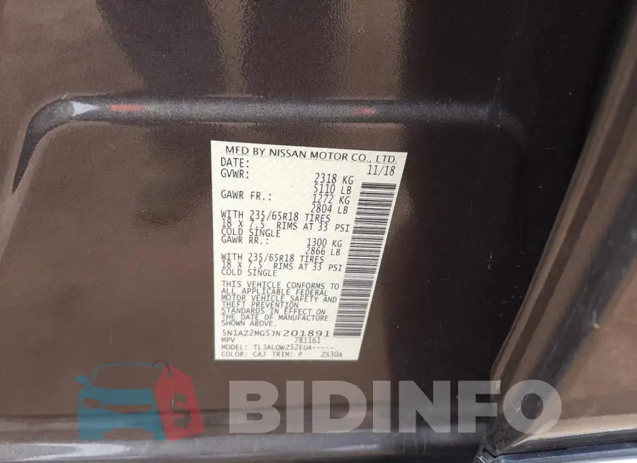 5N1AZ2MG5JN201891 Photo# 10