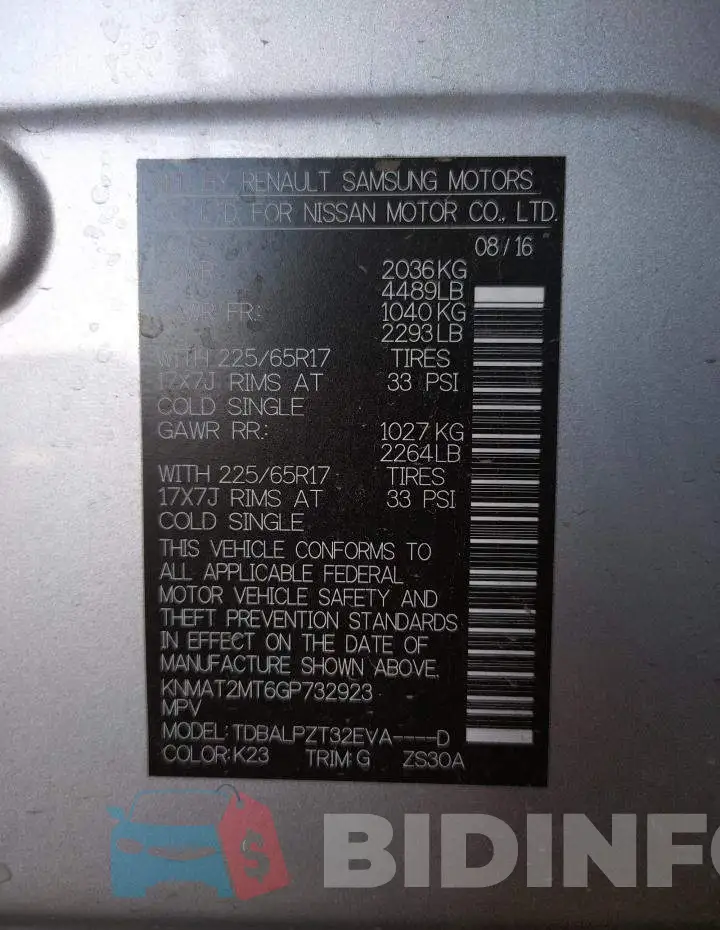 KNMAT2MT6GP732923 Photo# 10