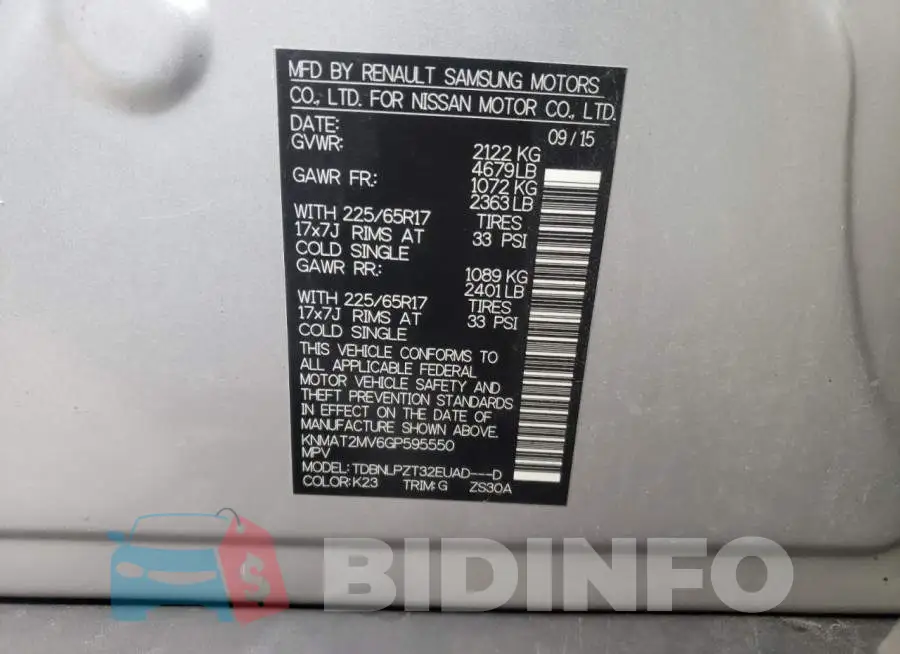 KNMAT2MV6GP595550 Photo# 10