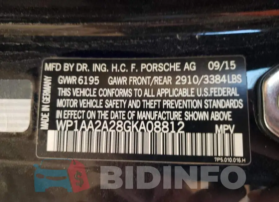WP1AA2A28GKA08812 Photo# 10