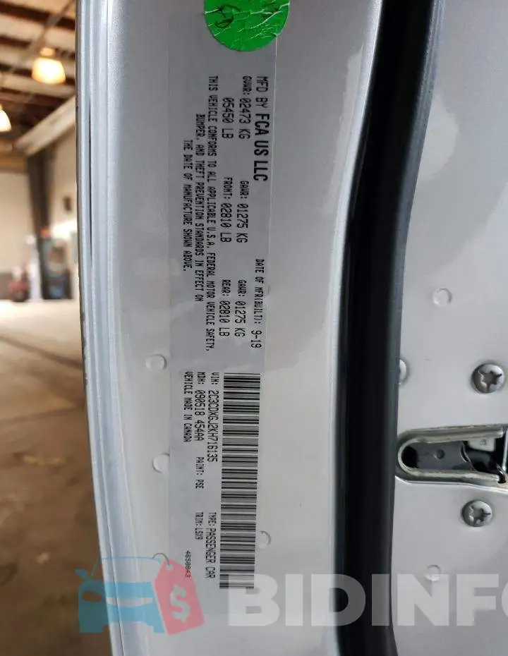 2C3CDXGJ2KH716135 Photo# 10