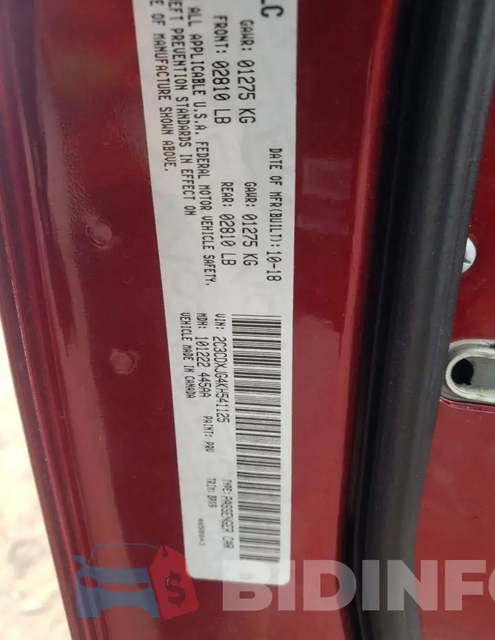 2C3CDXJG4KH541125 Photo# 10