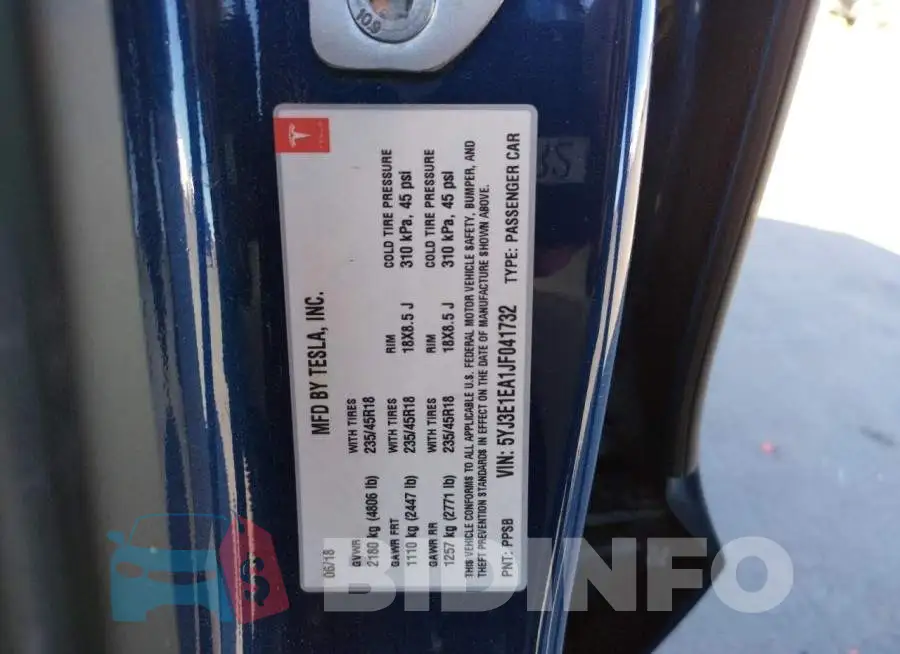 5YJ3E1EA1JF041732 Photo# 10