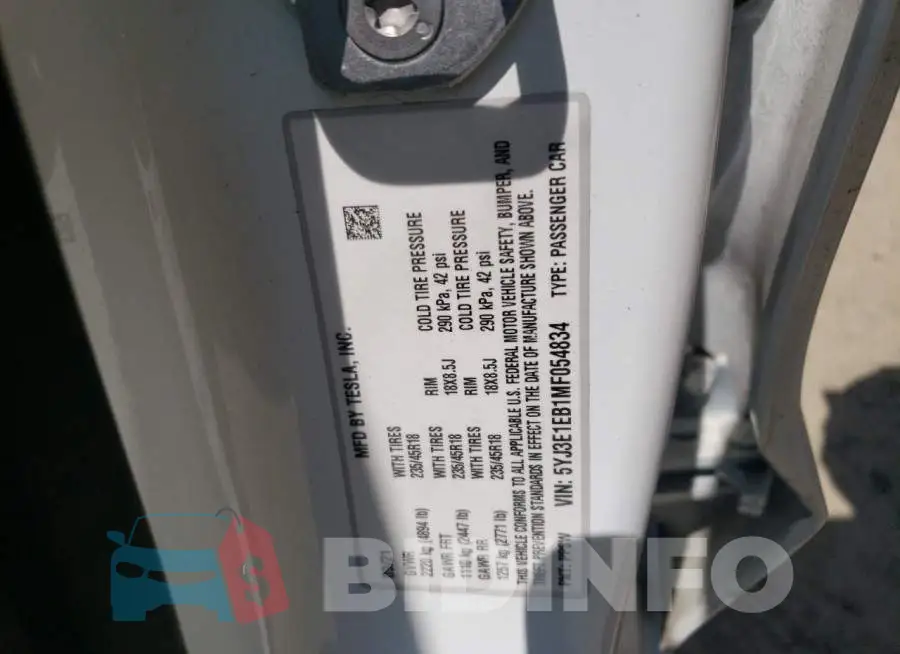 5YJ3E1EB1MF054834 Photo# 10