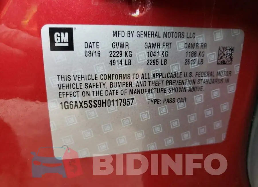 1G6AX5SS9H0117957 Photo# 10