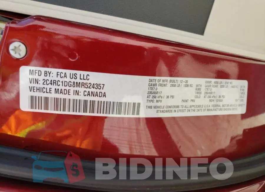 2C4RC1DG8MR524357 Photo# 10