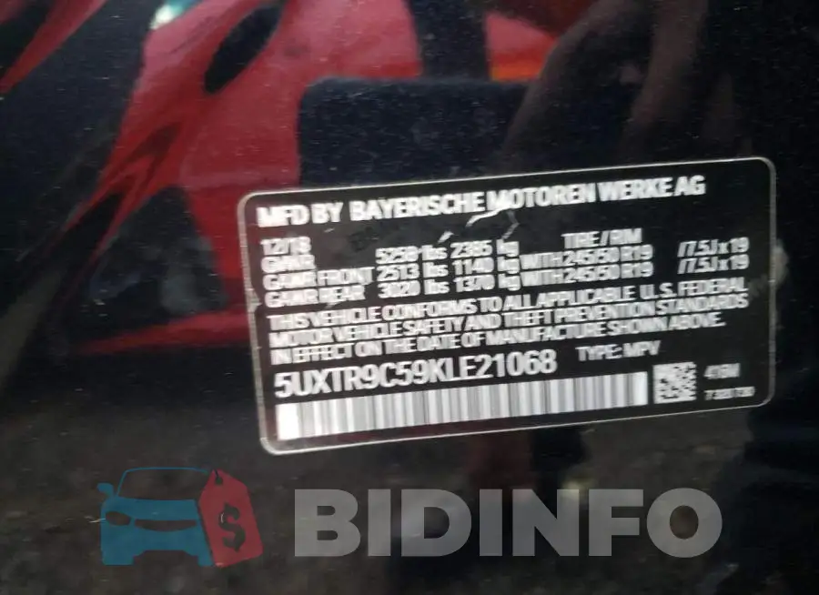 5UXTR9C59KLE21068 Photo# 10