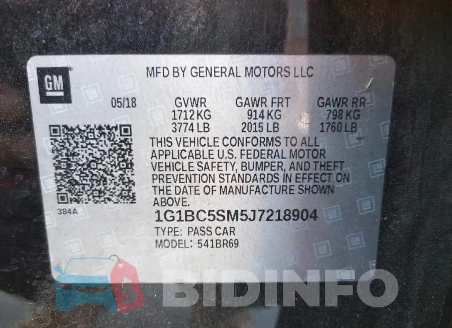 1G1BC5SM5J7218904 Photo# 10