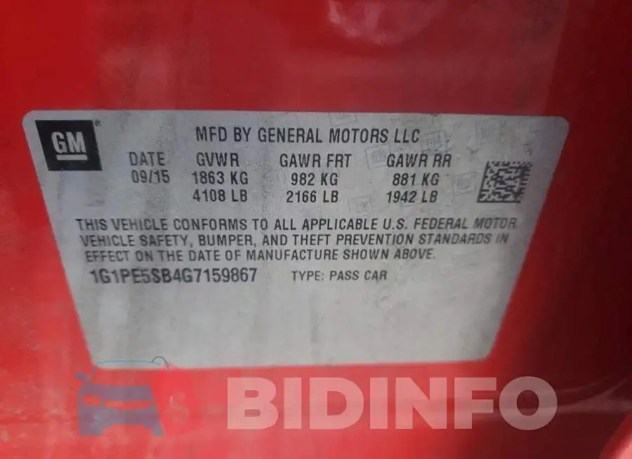 1G1PE5SB4G7159867 Photo# 10