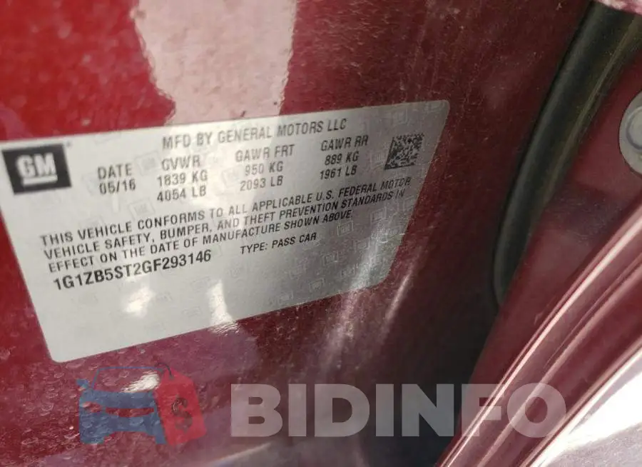 1G1ZB5ST2GF293146 Photo# 10