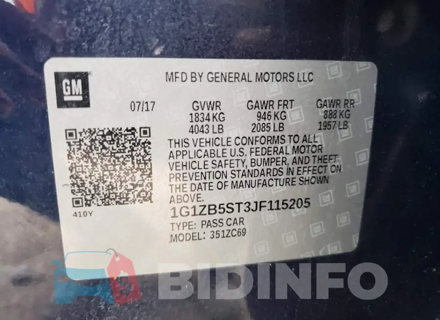 1G1ZB5ST3JF115205 Photo# 10
