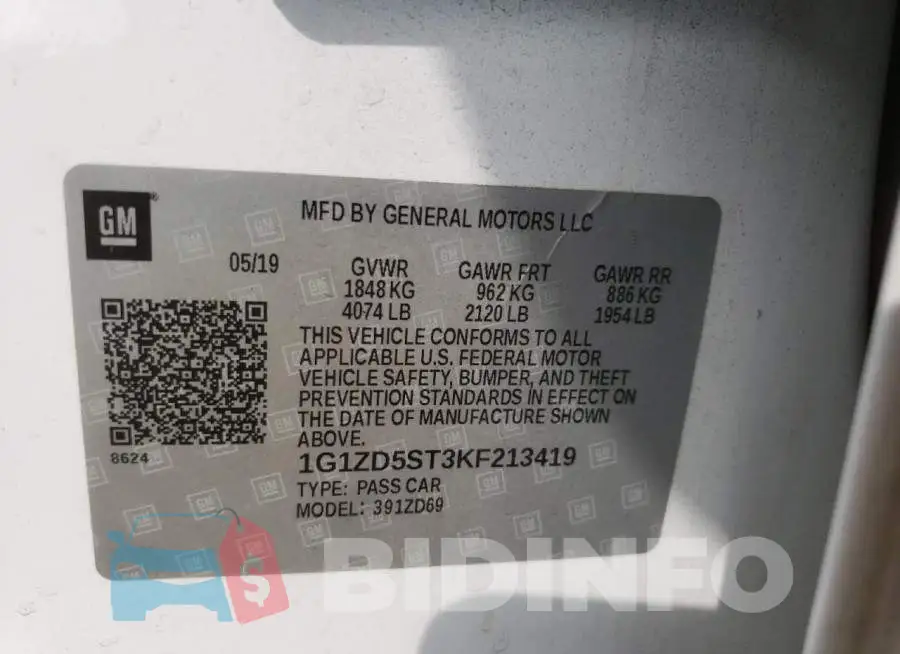 1G1ZD5ST3KF213419 Photo# 10