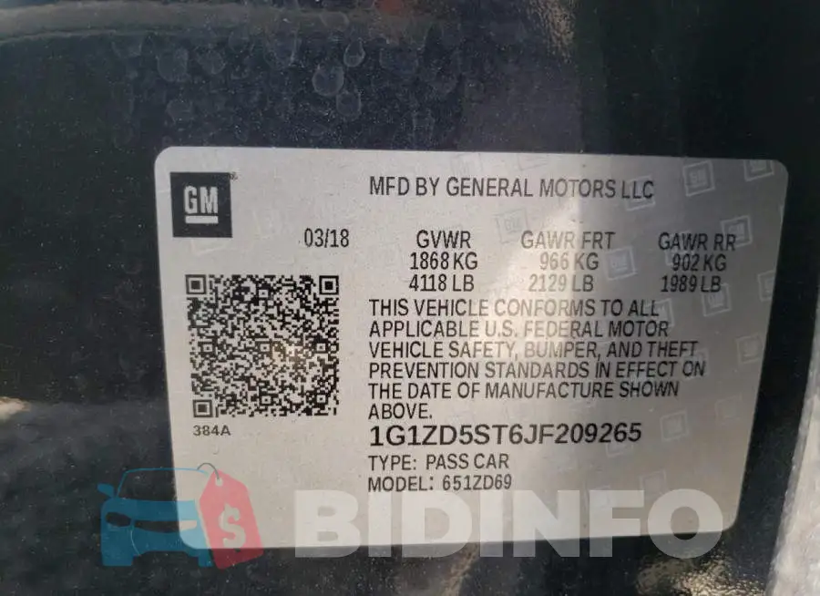 1G1ZD5ST6JF209265 Photo# 10