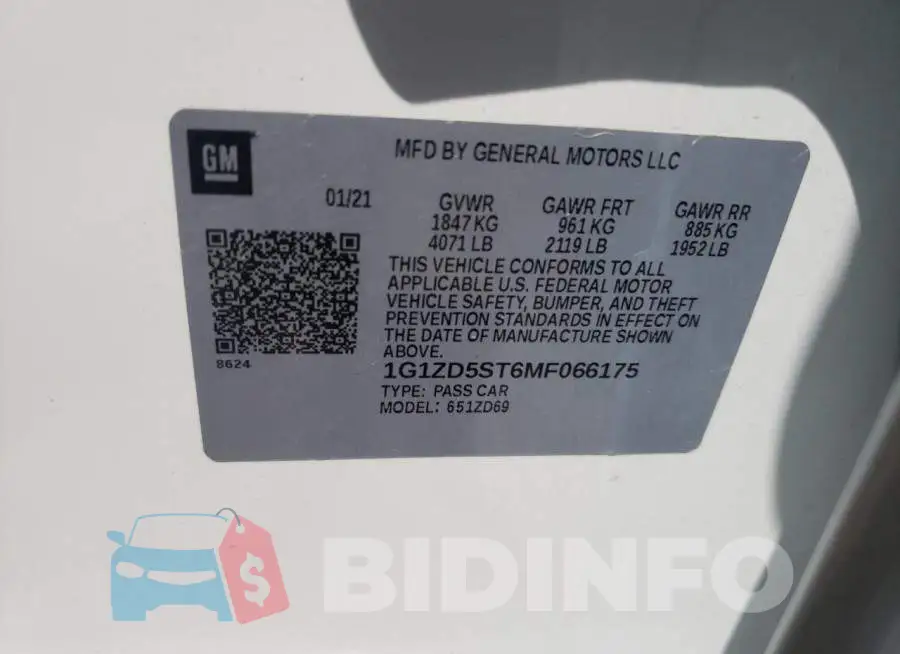 1G1ZD5ST6MF066175 Photo# 10