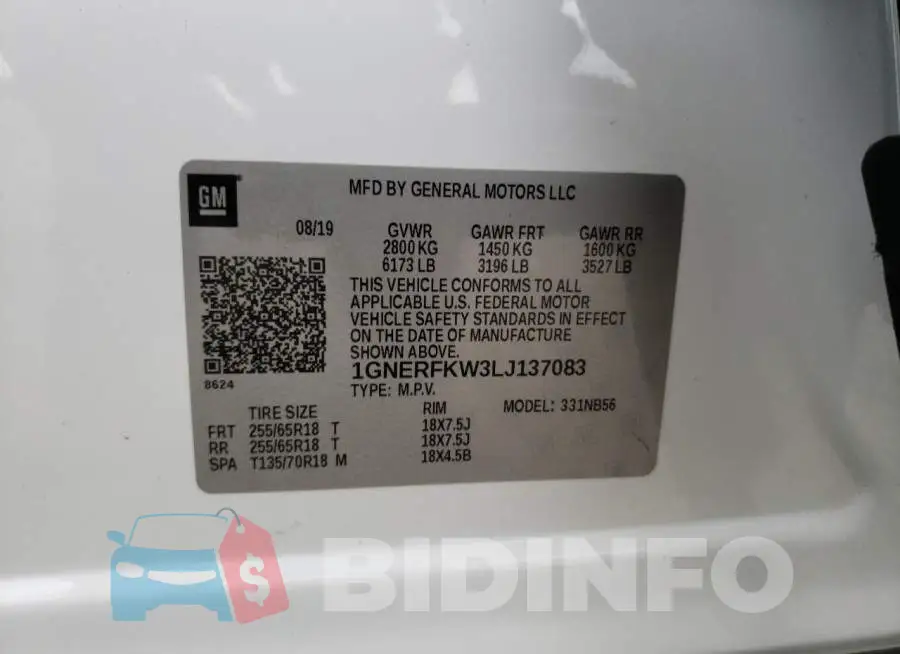 1GNERFKW3LJ137083 Photo# 10