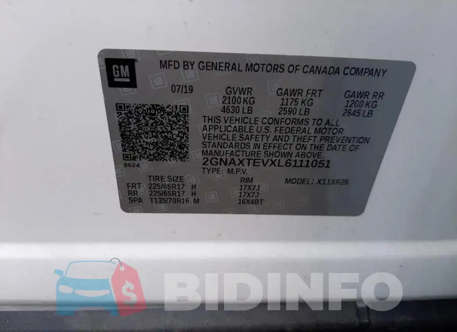 2GNAXTEVXL6111051 Photo# 10