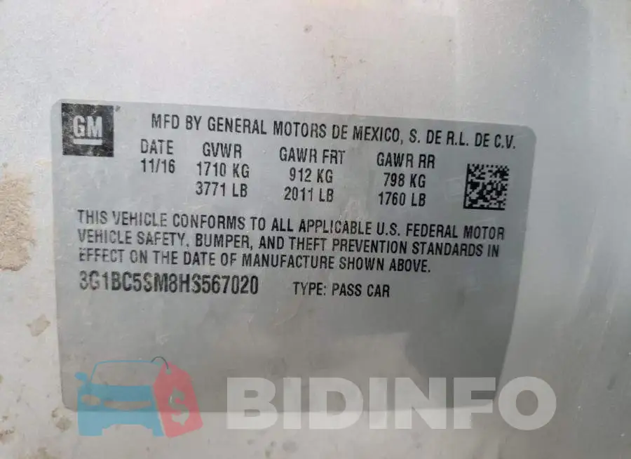 3G1BC5SM8HS567020 Photo# 10