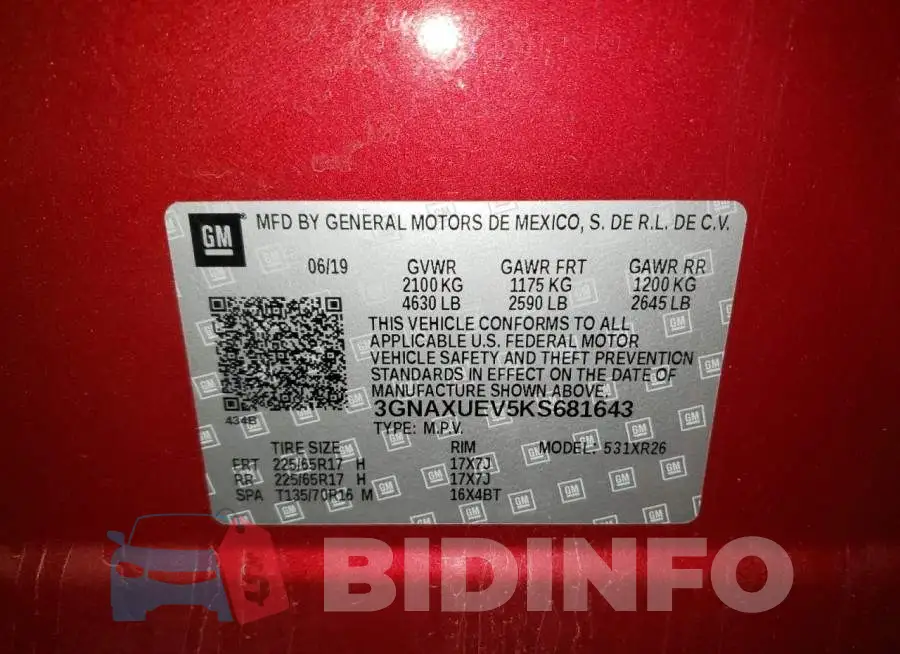3GNAXUEV5KS681643 Photo# 10