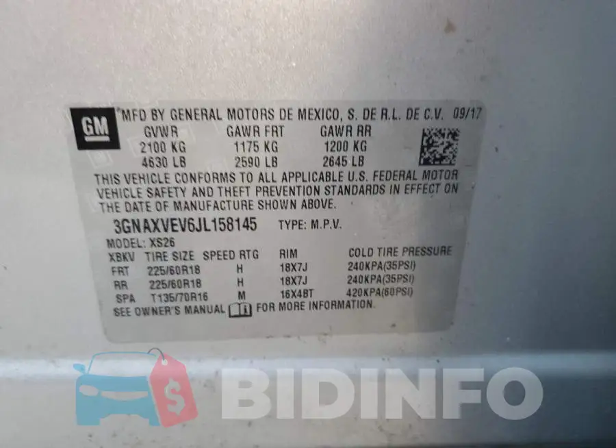 3GNAXVEV6JL158145 Photo# 10
