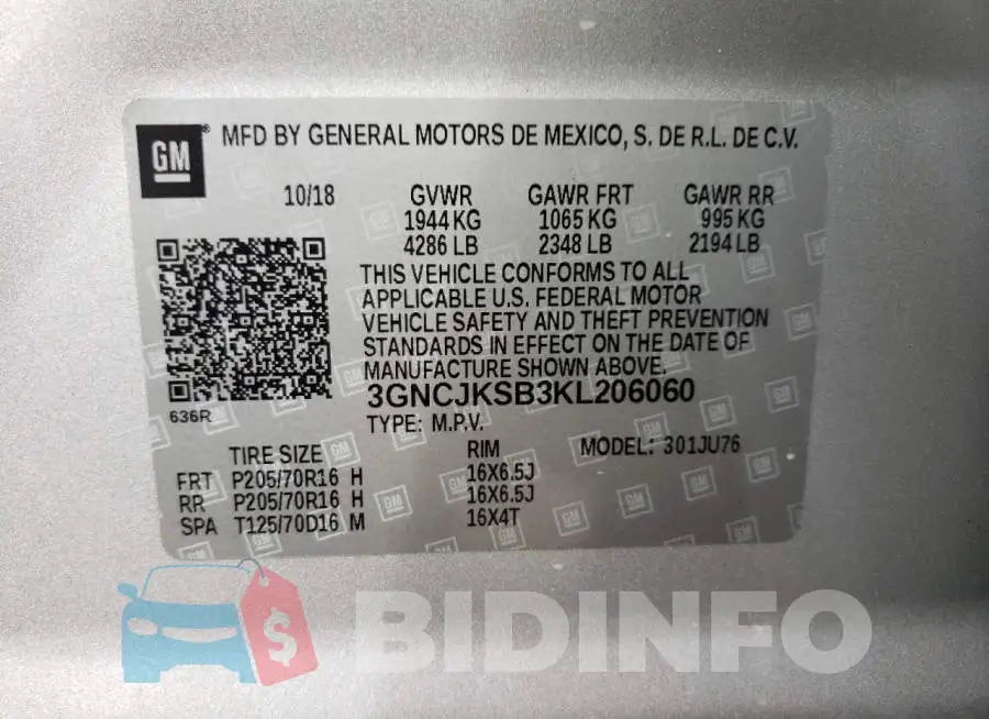3GNCJKSB3KL206060 Photo# 10