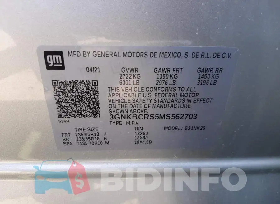 3GNKBCRS5MS562703 Photo# 10