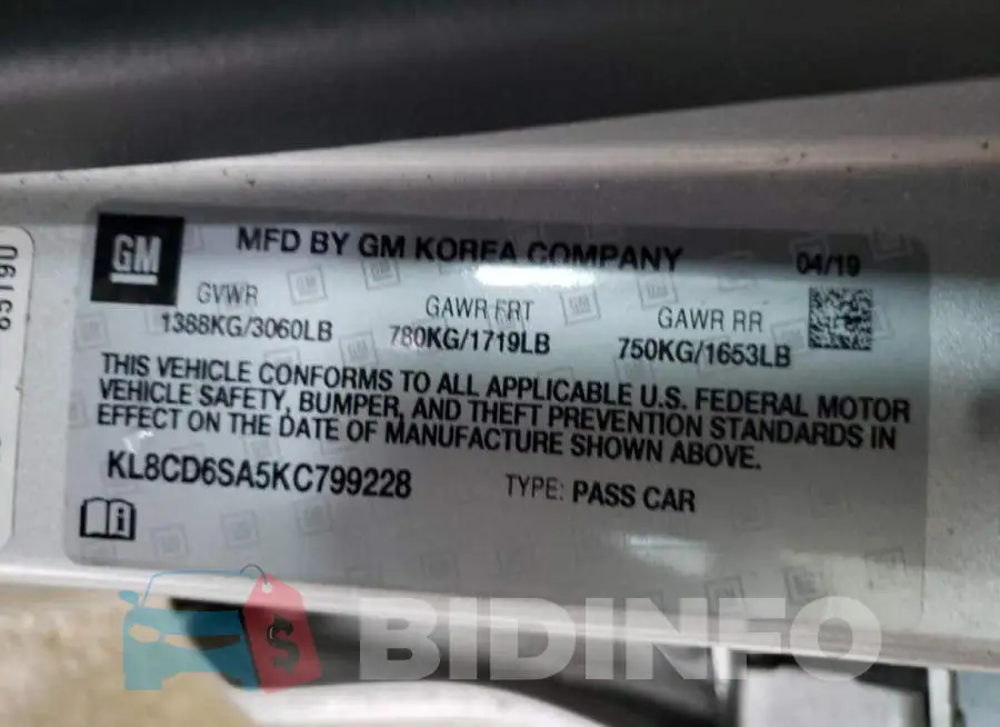 KL8CD6SA5KC799228 Photo# 10