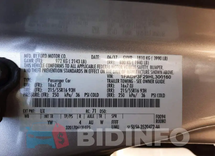 1FADP3F29HL300160 Photo# 10