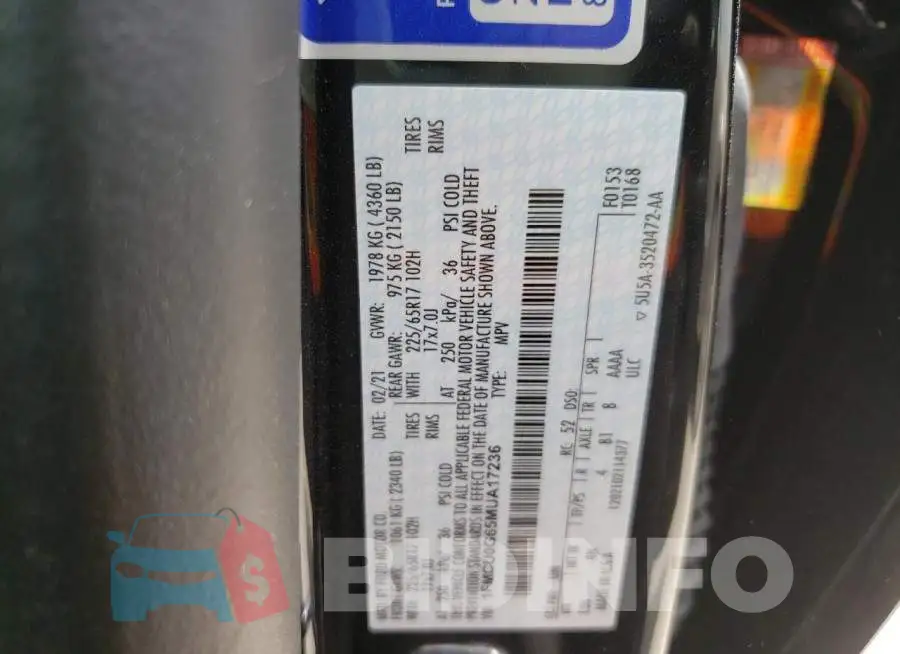 1FMCU0G65MUA17236 Photo# 10