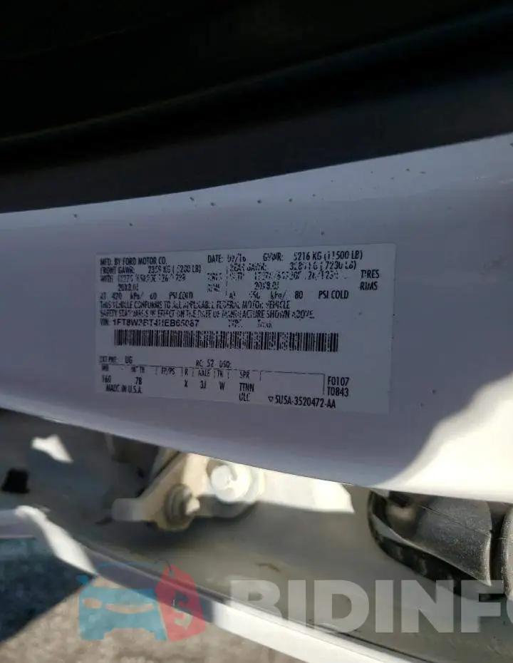 1FT8W3BT4HEB65087 Photo# 10