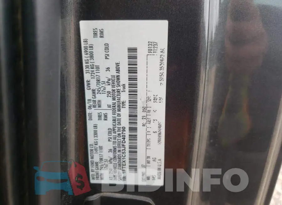1FTEX1C53JFD40790 Photo# 10
