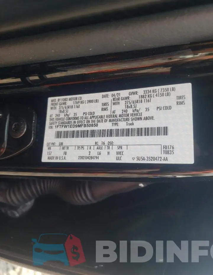 1FTFW1ED9MFB50850 Photo# 10