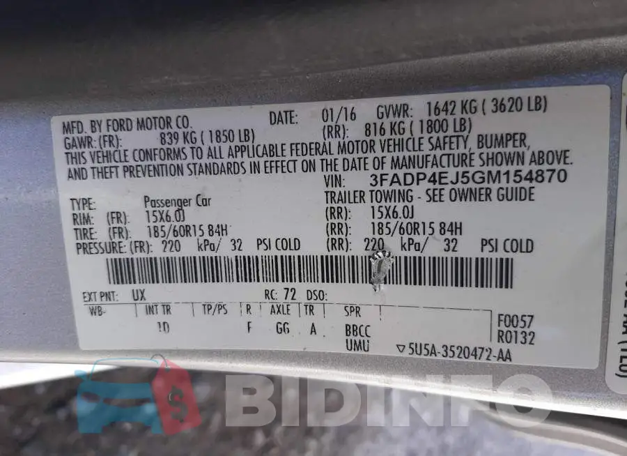3FADP4EJ5GM154870 Photo# 10