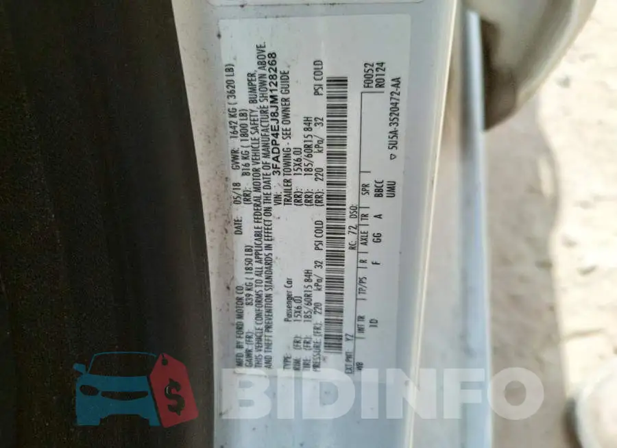 3FADP4EJ8JM128268 Photo# 10