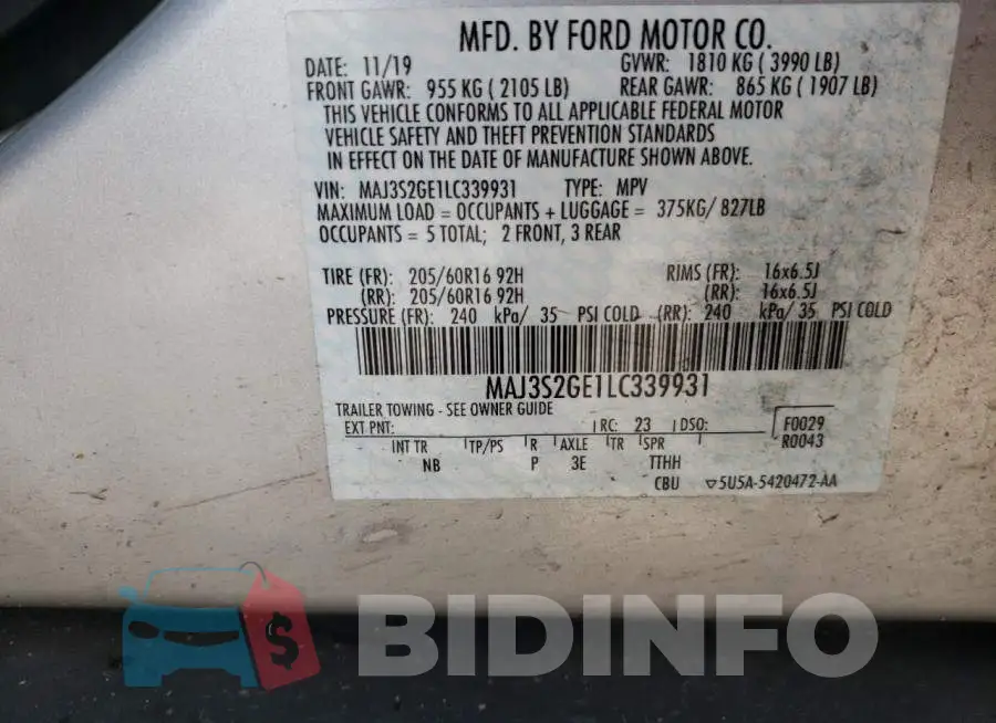 MAJ3S2GE1LC339931 Photo# 10