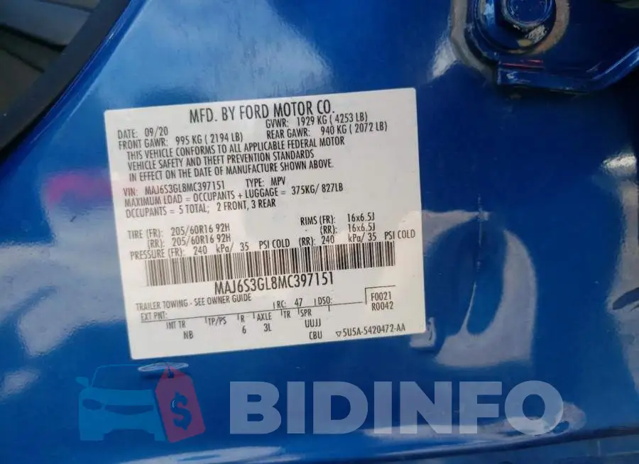 MAJ6S3GL8MC397151 Photo# 10