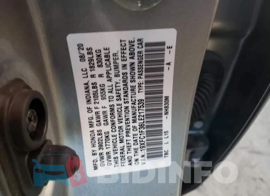 19XFC1F36LE217539 Photo# 10