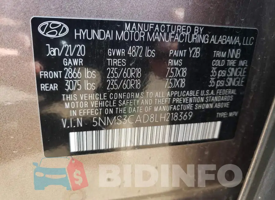 5NMS3CAD8LH218369 Photo# 10